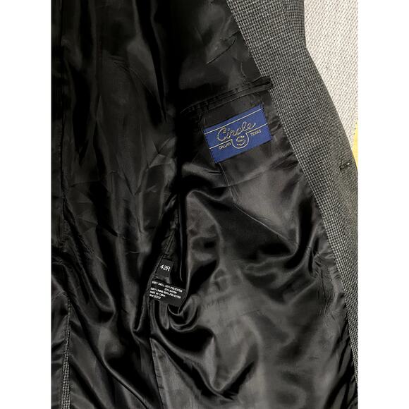 Vtg Circle S Dallas Texas Blazer Men's 42R Gray/Black Tweed Western Style - Picture 7 of 13